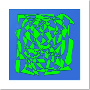 Abstract Geometry - Green and Blue Posters and Art